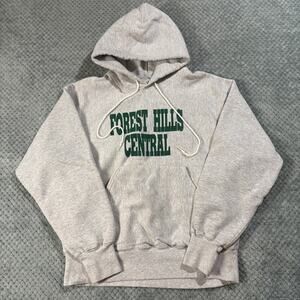 VTG 90's Forest Hills Central Rangers Gray Hoodie Sweatshirt Sz L